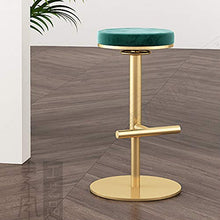 TopJiä Girevole Sgabello Rotondo con Poggiapiedi,Bar Sgabello Regolabile da Bar Seggiola da Bar,Metallo Framework Velluto Tessuto Sedia Cucina,per Ristorante Bar Cucina Caffetterie