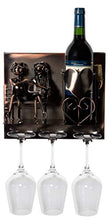 Brubaker Portabottiglie armanti - Wall Art Picture Metal - con 3 portabicchieri - Incluso Biglietto di Auguri per Il Vino Presente