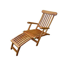 Trueshopping Lettino Prendisole da Giardino Reclinabile - Sedia per Esterno Pieghevole in Legno Massello di Teak con Poggiapiedi Sbaloritiva tonalità Dorata Ideale per Giardino, Patio e Bordo Piscina
