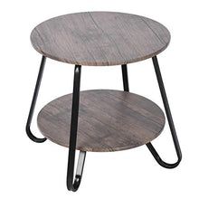 MEUBLE COSY - Comodino rotondo con contenitore scandinavo industriale, design moderno, marrone, 46 x 46 x 45 cm