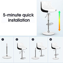 Ljings Regolabile girevole Gas Lift Sgabelli Bar, Cucina Contatore Sgabelli Da Pranzo Sedie con Schienale Sgabelli, Base In Metallo Contemporaneo