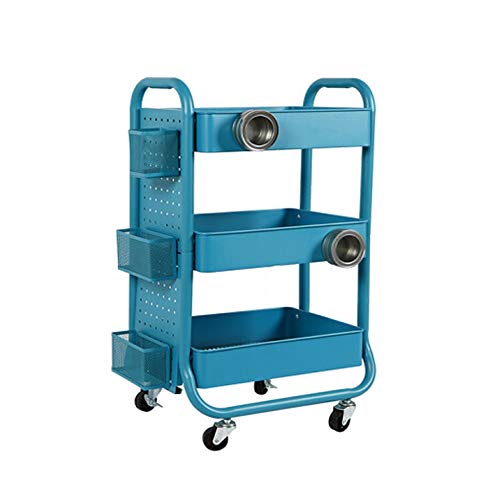 WangQ Scaffalatura Contenitore Rimovibile in Metallo portante Forte comodità in Movimento Cucina Sala da Pranzo Bagno Studio Soggiorno deposito 2 Colori carrellino Cucina (Color : White)