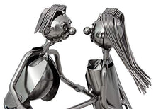 BRUBAKER portabottiglie vino coppia con bicicletta Deco-oggetto portabottiglie in metallo con biglietto di auguri per regalo di vino