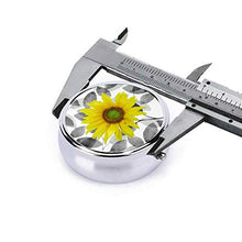 Contenitore rotondo per pillole con girasole e foglie, 3 scomparti, in metallo, per medicina e vitamina