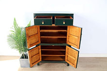 Yajutang - Cassettiera in legno massiccio, colore: Verde abete