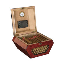 WRJY Umidificatore per sigari Scatola per sigari ， con umidificatore e igrometro Armadio per sigari Creativo, Copertura in Vetro in Legno di Cedro Confezione Regalo da Uomo Umidificator