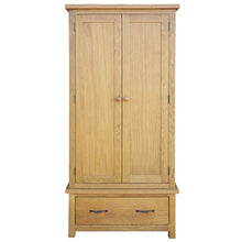 SHENGFENG - Armadio guardaroba in rovere con 1 cassetto, stile rustico, 90 x 52 x 183 cm