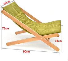 Sedia pieghevole in legno da giardino con cuscino in spugna ad alto rimbalzo e cuscino prendisole, sedia a sdraio per patio (colore: marrone)-verde