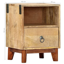 vidaXL Comodino Comodino Tavolino da Notte Solido Robusto Resistente Pratico Comodo Utile Armadietto 40x30x52 cm in Legno Massello di Mango Grezzo