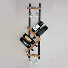 N/A SHJYX Wine Rack, Vintage Legno Solido Ferro battuto Hanging Coppa Creativa Hanging Coppa Rack, Struttura di Supporto