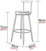 ZFFSC Posto a Sedere Moderna Altezza poggiapiedi Velluto Imbottito Sedile Sedia in Ferro battuto Bar Cucina Colazione Sgabelli Max.150kg Sgabello (Color : Green)