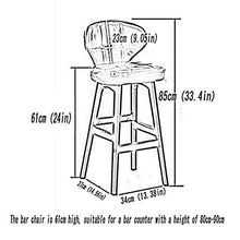 XEWNEGTZI Sgabelli da Bar in Legno Massello, Sgabello Alto Moderno E Semplice, con Sedile in PU E Sedia con Schienale per La Casa, per Sedie da Bancone/Ristorante/Bar (6 Colori)(Color:Marrone)