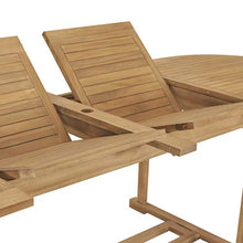 Festnight Tavolo da Giardino Allungabile, Tavolo da Esterno in Legno Teak Ovale (180-280) x100x75cm