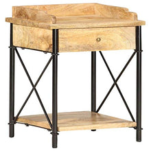 XHCP Comodino con cassetto, Comodino Contenitore per Soggiorno Camera da Letto 40x35x50 cm in Legno massello di Mango