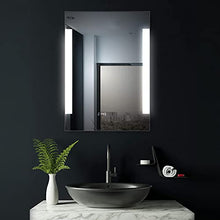 HOKO® Specchio da bagno a LED illuminato con orologio digitale, 60x80cm, specchio da bagno a LED, classe energetica A+ 030