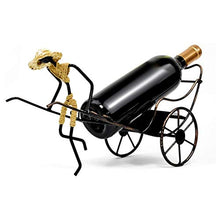 RongWang Portabottiglie da Vino Stand Rickshaw Decor Caddy Piano d'appoggio da Tavolo Portabottiglie Portabottiglie da Vino Regalo da Cucina per la casa Mensola per Vino