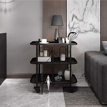 WY&WY Carrello da Bar Cucina Multifunzione rotolamento Carrello a 3 Piani Carrello di stoccaggio con Ruote e Maniglie per Cucina Trucco Bagno,Nero