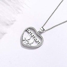 Collana In Argento Sterling, 925 Sterling Argento Mano Nella Mano Stile Moda Zircon Mom Cuore Collana Indipendente Pendente, Adatto Per La Festa Della Mamma, Regali Di Anniversario E Regali Di Comple