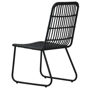 FAMIROSA Set da Pranzo da Giardino 7 pz in Polyrattan e Vetro-0253