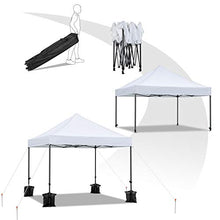 Yaheetech Gazebo 3x3 M Pieghevole Giardino Impermeabile Tendone da Sole Ombreggiante Terrazzo Esterno Bianco Richiudibile in Acciaio Robusto Telescopico da 227 a 245 cm Eventi Feste con Borsa a Ruote
