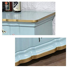 XUSHEN-HU Comodini Americana Dipinta a Mano Comodino Tre Secchio Locker Retro Semplice Verniciato Tavolo Luce d'angolo (Colore: Blu, Dimensione: 61x37.2x72cm)