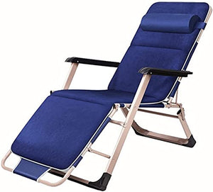 JFFFFWI Sedia Pieghevole Zero Gravity Lettini Prendisole Sedie Pieghevoli reclinabili da Giardino Sedia da Campeggio Portatile per Esterni, Supporto 200 kg (Colore: Blu-con Cuscini)