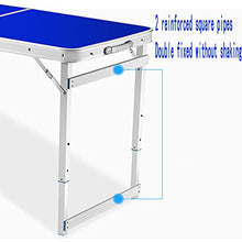 Rund Tavolo da Campeggio Pieghevole A Picnic A Picnic Leggero in Alluminio da 1,2 M per Cucina Interna Ed Esterna, Sala da Pranzo, Sala da Pranzo, Buffet E Giardino(Color:Blu)