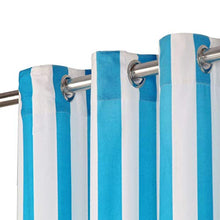 vidaXL 2X Tende con Anelli Classici Eleganti Moderne Tendaggi per la Casa Rivestimento Finestre Privacy in Metallo Tessuto 140x225cm Blu a Strisce