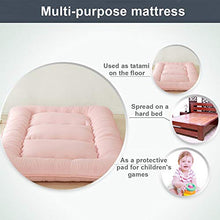 Futon Materasso Singolo per Student Dormitory Materasso Pieghevole Futon, Morbido e Traspirante Addensare Tatami Mat Sleep,Rosa,Queen