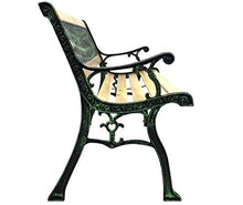Panchina da giardino – Resistente alle intemperie | Metallo – ghisa – legno | Garden Bench 3 posti | Struttura solida 120 cm | Panchina esterna | balcone, terrazza, giardino | Design originale (Rose)