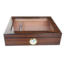 XZJJZ Sigaro Desktop Umidificatore con Vassoio di Vetro umidificatore - Cigar Legno di Cedro Fodera Copertura di Vetro Tetto apribile portasigarette Cigar Cabinet