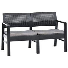 Tidyard Panca Panchina Giardino con 2 Posti a Braccioli Schienale in Plastica Antracite,Panca Panchina da Esterno in Plastica,Panca Panchina 2 Posti,Panca Panchina in Plastica 120 x 58 x 75 cm