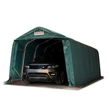 TOOLPORT Tenda Garage 3,3 x 7,2m Tenda per Il Bestiame Tenda Capannone in PVC ca. 550 g/m² e Stabile Costruzione in Acciaio Verde