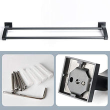 Sayayo Porta Asciugamani Bagno Nero, 60CM Doppio Portasciugamani in Acciaio Inox SUS304, Porta Salviette da Parete per Cucina Bagno, EGK9009-B