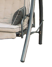 Q.bo srl Dondolo da Giardino 3 Posti con Struttura in Ferro e Schienale Reclinabile Panama Beige