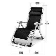 AI LI WEI SHUAIIJUAN Sedia per Il Tempo Libero Domestico Lounge reclinabile Heavy Duty con Il Cuscino Portatile Pieghevole Regolabile Reclining Sdraio for Office Patio Beach Pool Side Camping - Nero