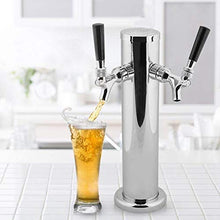 Rockyin Acciaio Inossidabile Birra Torre Rubinetto a Due Punte Tap Facile Installazione Birra Rubinetto