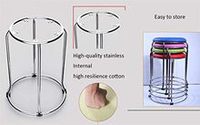 Bar Stool Alta Moda Sgabello in Acciaio Inox Piccola Rotonda Sgabello Tavolo Sedia in Pelle Morbida