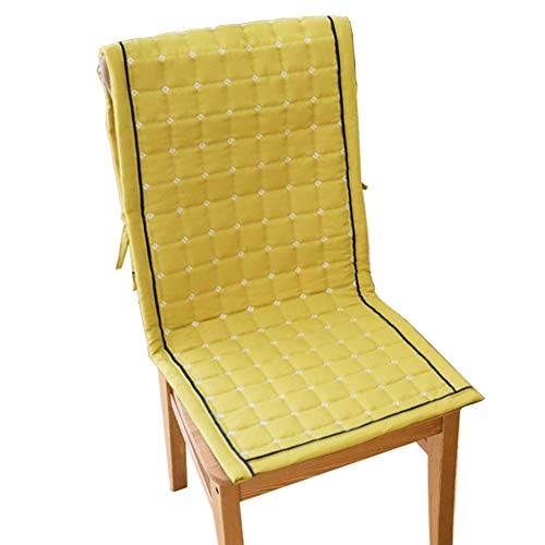 Dieluny, set di cuscini per sedia da pranzo trapuntati, in tinta unita, per sedie a dondolo, cuscino per panchina, per interni ed esterni, per patio lunghi, 40 x 130 cm, colore: giallo