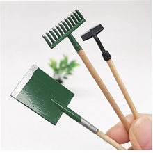 3pcs in miniatura giardino a prato Strumenti 1/12 Dollhouse accessori di lavoro con la pala rastrello forcella per Doll House o Giardino Scenario modello, attrezzi per il giardinaggio