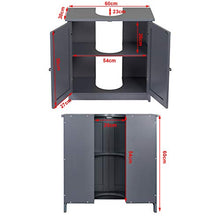 WOLTU Mobile Sottolavabo per Bagno Mobiletto a Terra Sottolavandino Armadietto Bianco a Due Ante con Ripiani in MDF BZS02ws