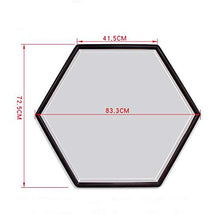 Bathroom mirror JWZQ Specchio Bagno,Specchio Cosmetico,Forma Esagonale,Cornice in Legno Massiccio,Sospensione Orizzontale e Verticale(Altezza 72,5 cm)