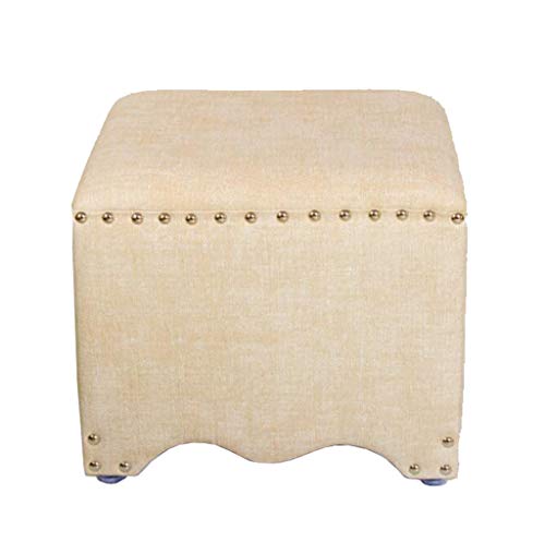 Mobili per la casa e Giardino Sgabello Imbottito in Stile Europeo per Sgabello/Trucco/Sgabello per Divano Quadrato per tavolino Soggiorno-Beige Ottomani da Cucina