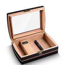 Cigar Box, Cigar Box Cigar Humidor Legno di Cedro Cigar Box Cigar Box portasigarette può Tenere 75 Nero Alta qualità (Size : 33x23x10cm)