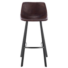 WOLTU Sgabelli da Bar Sgabello Vintage Industriale Sedia Cucina Alta con Schienale Ecopelle Metallo Marrone 4 Pezzi