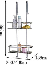 AINIYF Bagno Bagno Doccia Mensola bagagli parete Punch libero rettangolo Vaso appeso in acciaio inossidabile 304 2 livelli di storage Rack Punch di installazione, 2 formati (Dimensioni: 400x138x890mm)