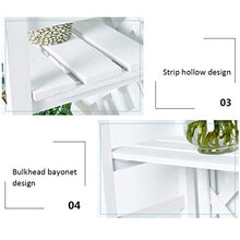 Stand di Fiori Legno Multilayer,Vaso di Fiori Stand A Pavimento,Scaffale Piante Interno Balcone Soggiorno,Multifunzionale Rack di Stoccaggio Bookshelf,Marrone/Bianco