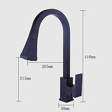Rubinetto per Lavabo da Cucina, Miscelatore per Lavabo, Rubinetto da Cucina Monocomando in Ottone con Doccetta Spray, Girevole A 360 °, Finitura Nero Opaco A Sette Strati Premium