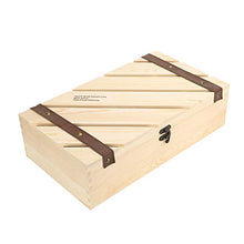 Rehomy Red Wine Box Wooden Slanted Bar Wine Gift Box Holder with Handle Rope for 2 Bottles of Wine