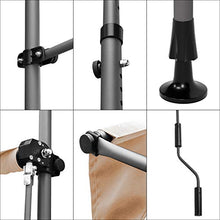MVPower Tenda da Sole 350 x 120 x 200-300cm Parasole Avvolgibile a Barra Quadra con Gambe, Regolabile in Altezza, per Esterno, Giardino, Balcone Terrazza, Beige